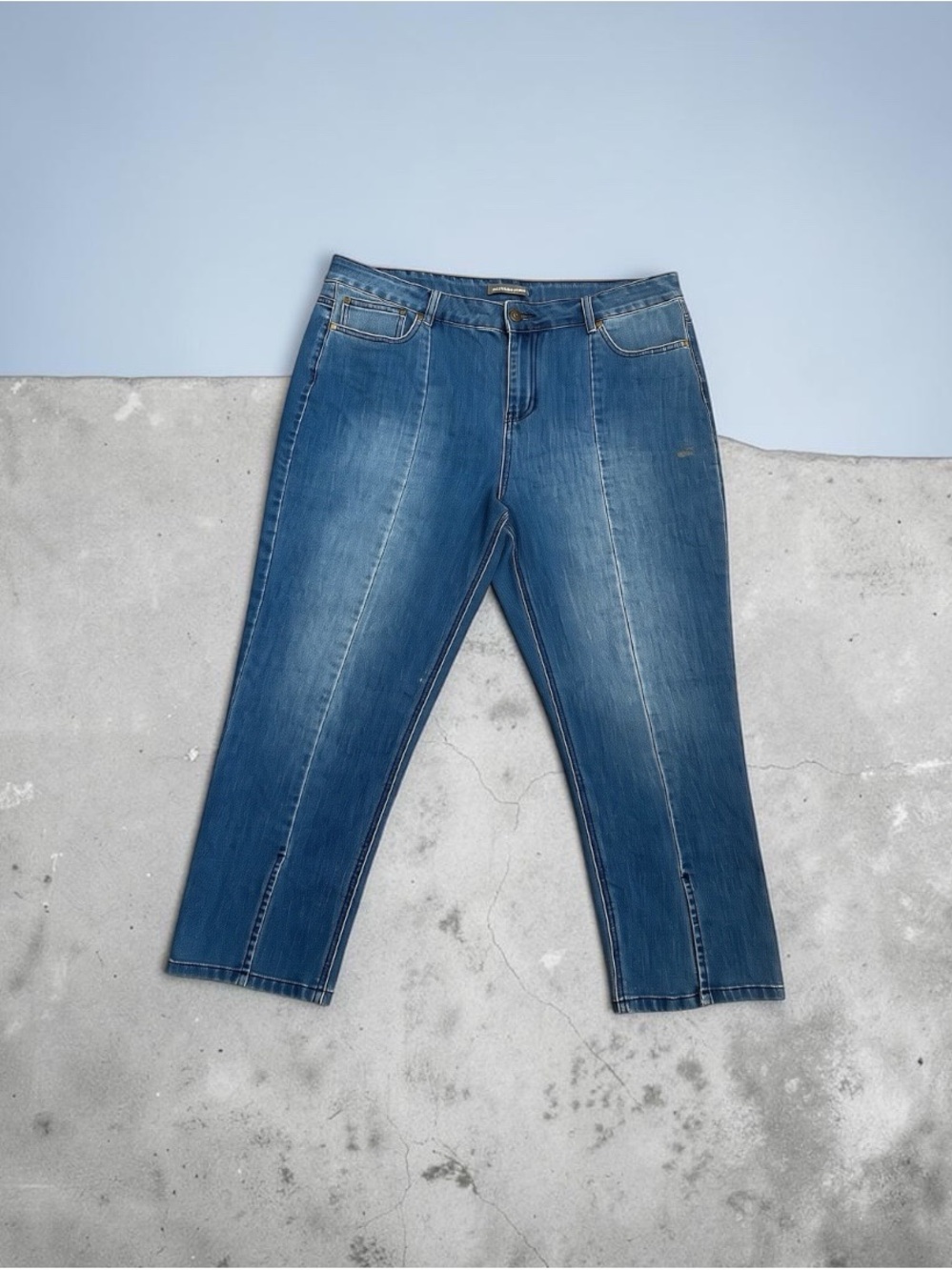Kate & Mallory Front Seam Cropped Jeans Blue Size 16